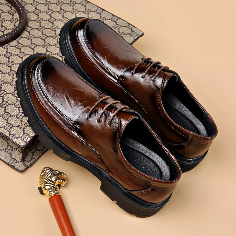 High-Quality Business Casual Leather Shoes for Men in Spring and Summer New Style Comfortable Soft-Soled Work Leather Shoes Lightweight British Loafers