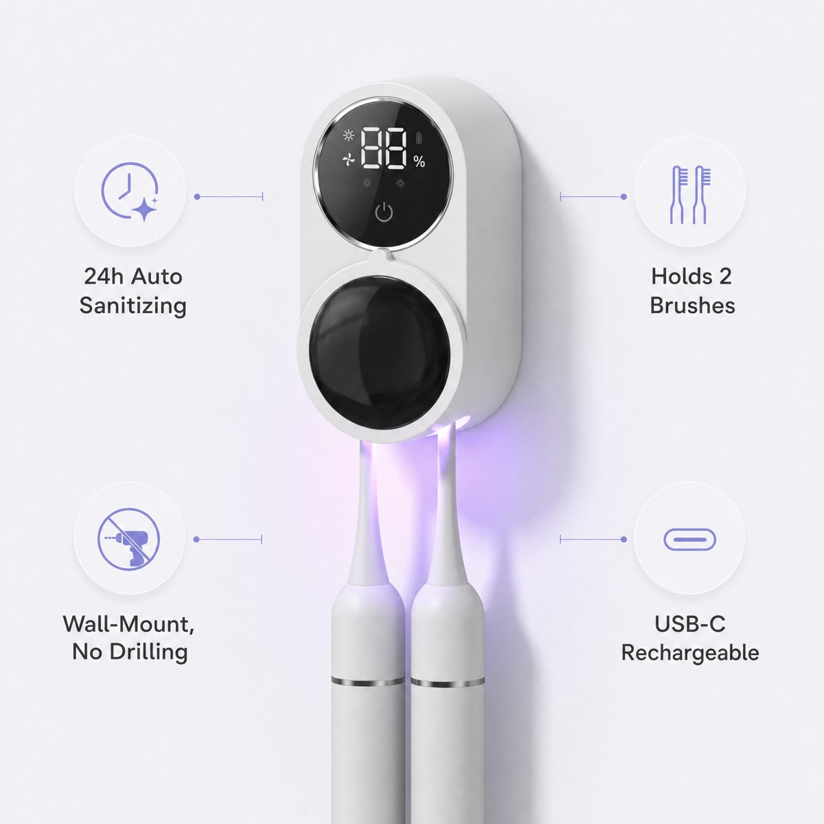 UV Toothbrush Sanitizer & Holder