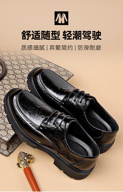 High-Quality Business Casual Leather Shoes for Men in Spring and Summer New Style Comfortable Soft-Soled Work Leather Shoes Lightweight British Loafers