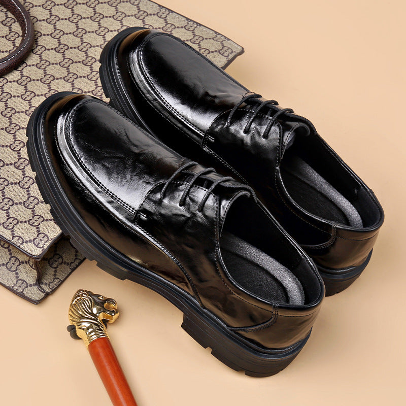 High-Quality Business Casual Leather Shoes for Men in Spring and Summer New Style Comfortable Soft-Soled Work Leather Shoes Lightweight British Loafers