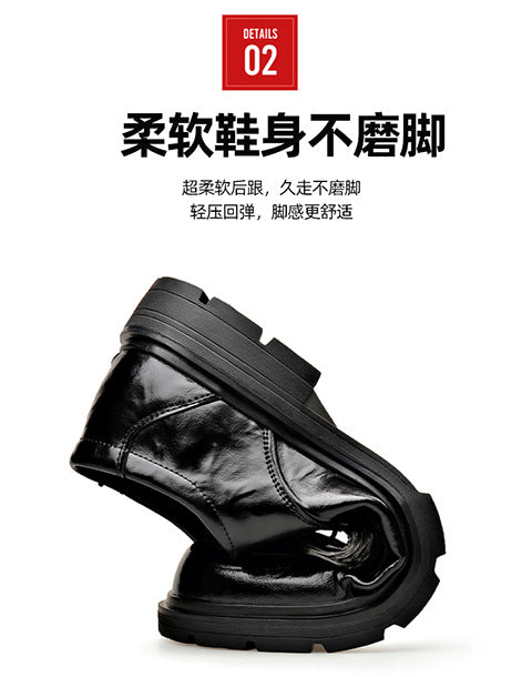 High-Quality Business Casual Leather Shoes for Men in Spring and Summer New Style Comfortable Soft-Soled Work Leather Shoes Lightweight British Loafers