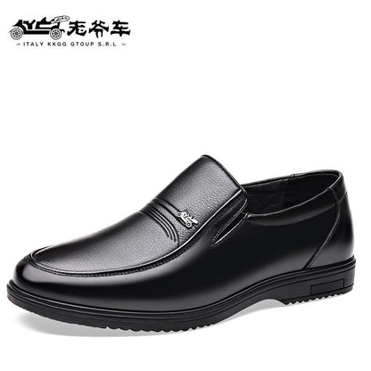 Men's Leather Shoes, Genuine Leather, Breathable Business Formal Wear, Soft Sole, Middle-Aged and Elderly Men's Casual Leather Shoes, Dad's Shoes, One-Legged Shoes