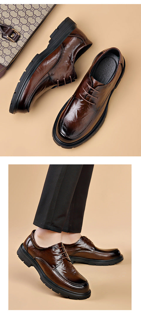 High-Quality Business Casual Leather Shoes for Men in Spring and Summer New Style Comfortable Soft-Soled Work Leather Shoes Lightweight British Loafers