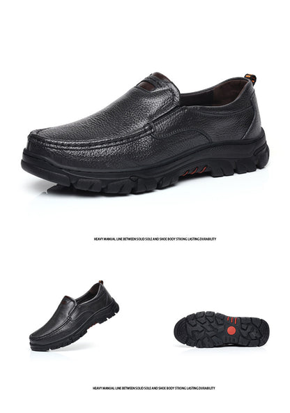 Spring and Autumn New Top Layer Cowhide Business Fashion All-match Men's Casual Leather Shoes Soft Bottom Driving Lazy Shoes