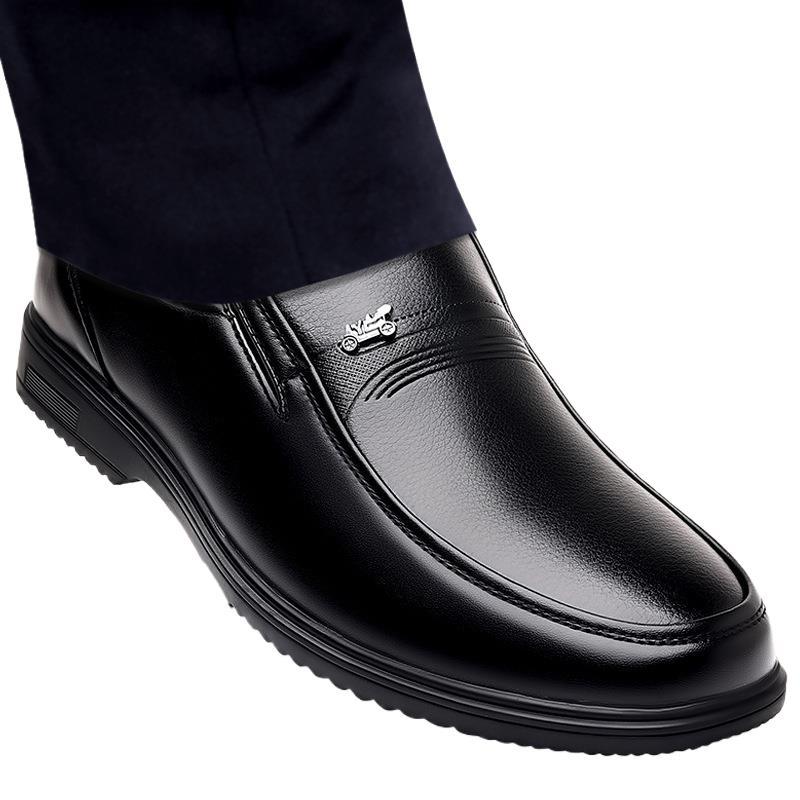 Men's Leather Shoes, Genuine Leather, Breathable Business Formal Wear, Soft Sole, Middle-Aged and Elderly Men's Casual Leather Shoes, Dad's Shoes, One-Legged Shoes