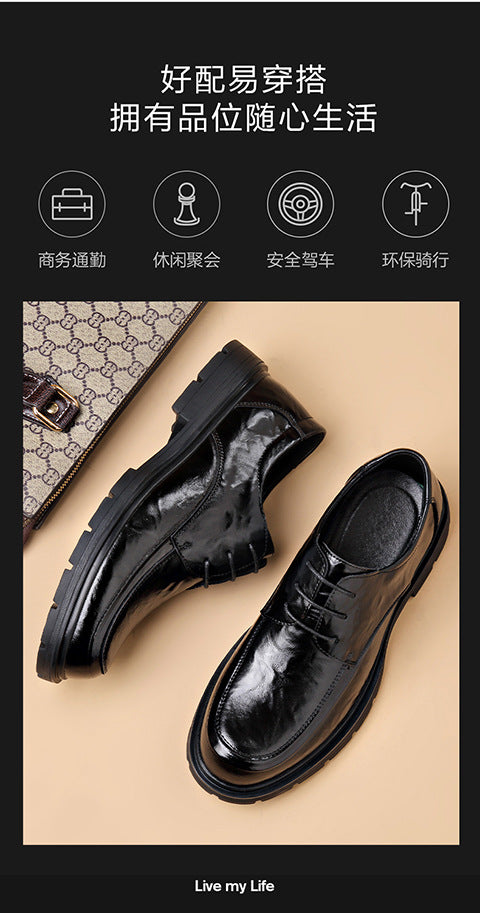 High-Quality Business Casual Leather Shoes for Men in Spring and Summer New Style Comfortable Soft-Soled Work Leather Shoes Lightweight British Loafers
