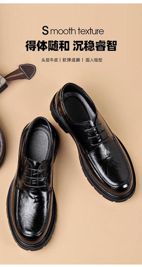 High-Quality Business Casual Leather Shoes for Men in Spring and Summer New Style Comfortable Soft-Soled Work Leather Shoes Lightweight British Loafers