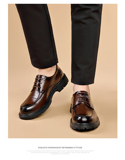 High-Quality Business Casual Leather Shoes for Men in Spring and Summer New Style Comfortable Soft-Soled Work Leather Shoes Lightweight British Loafers