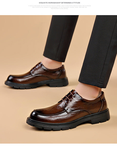 High-Quality Business Casual Leather Shoes for Men in Spring and Summer New Style Comfortable Soft-Soled Work Leather Shoes Lightweight British Loafers