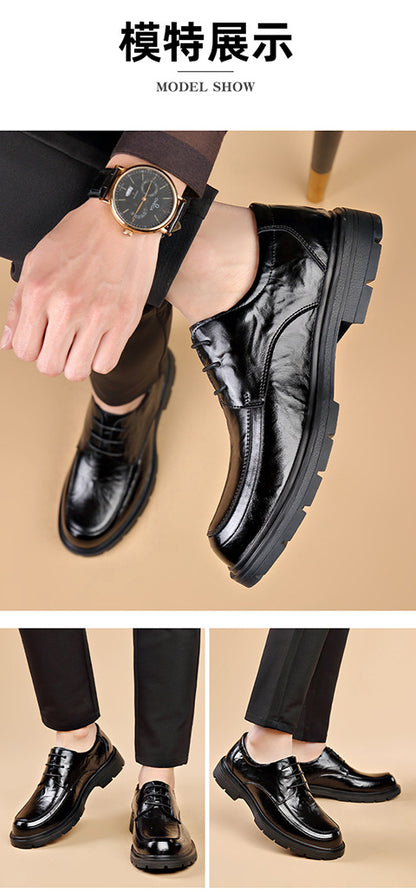 High-Quality Business Casual Leather Shoes for Men in Spring and Summer New Style Comfortable Soft-Soled Work Leather Shoes Lightweight British Loafers