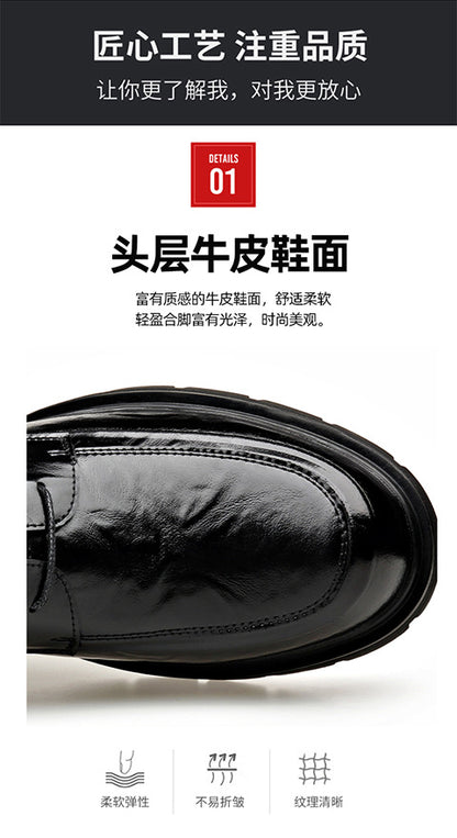 High-Quality Business Casual Leather Shoes for Men in Spring and Summer New Style Comfortable Soft-Soled Work Leather Shoes Lightweight British Loafers