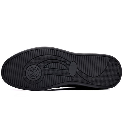 Rubber Soft-Soled Men's Shoes Spring New Style Black Breathable Leather Shoes Men's Round-Toe Versatile Lace-Up Casual Shoes Men's Wholesale