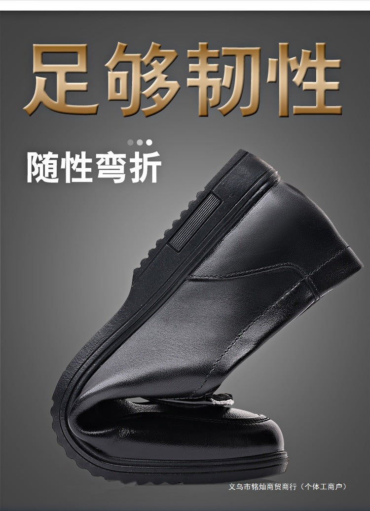 Men's Leather Shoes, Genuine Leather, Breathable Business Formal Wear, Soft Sole, Middle-Aged and Elderly Men's Casual Leather Shoes, Dad's Shoes, One-Legged Shoes