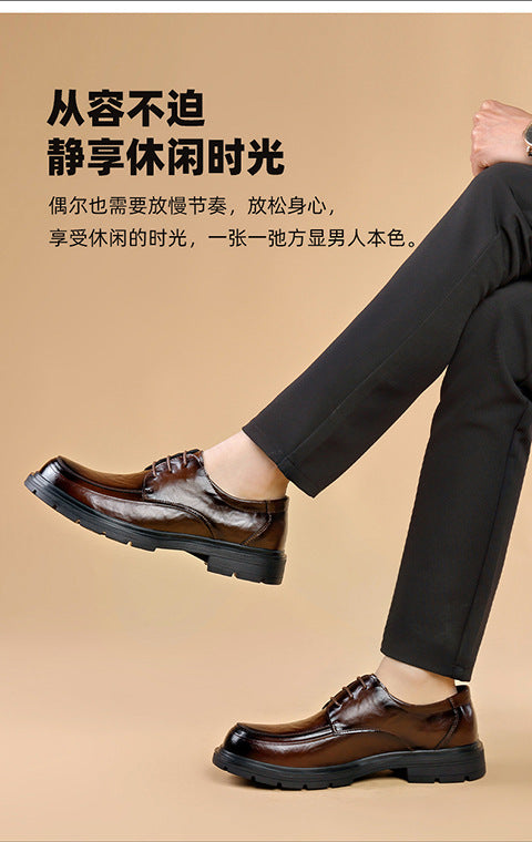 High-Quality Business Casual Leather Shoes for Men in Spring and Summer New Style Comfortable Soft-Soled Work Leather Shoes Lightweight British Loafers