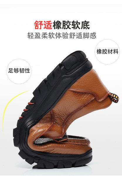 Spring and Autumn New Top Layer Cowhide Business Fashion All-match Men's Casual Leather Shoes Soft Bottom Driving Lazy Shoes