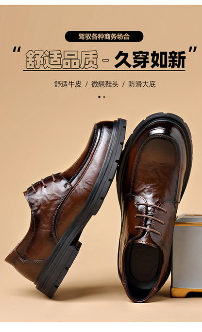 High-Quality Business Casual Leather Shoes for Men in Spring and Summer New Style Comfortable Soft-Soled Work Leather Shoes Lightweight British Loafers
