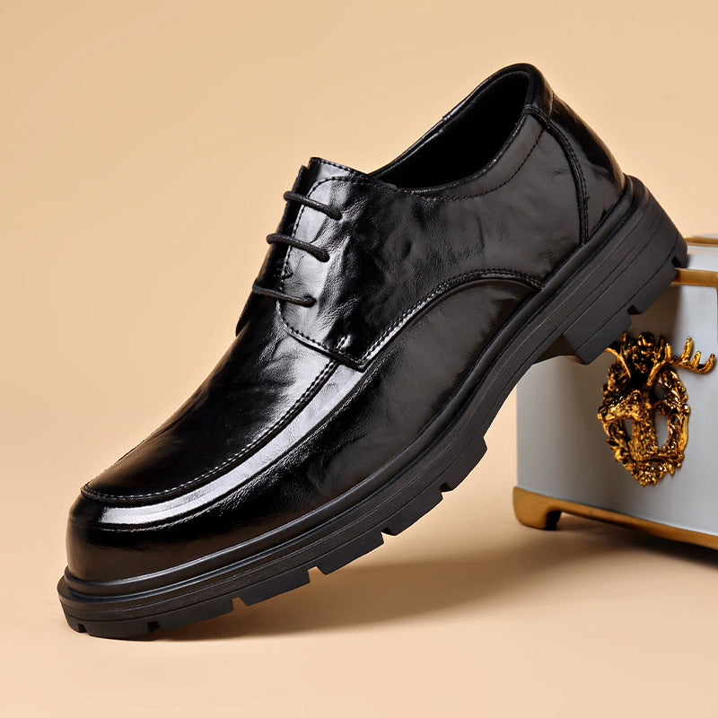 High-Quality Business Casual Leather Shoes for Men in Spring and Summer New Style Comfortable Soft-Soled Work Leather Shoes Lightweight British Loafers