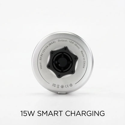 Powerful Magnetic Car Wireless Charger Mount, 15W Fast Charging, N52 Magnets, 360° Rotation, Ring Light, for iPhone & Android