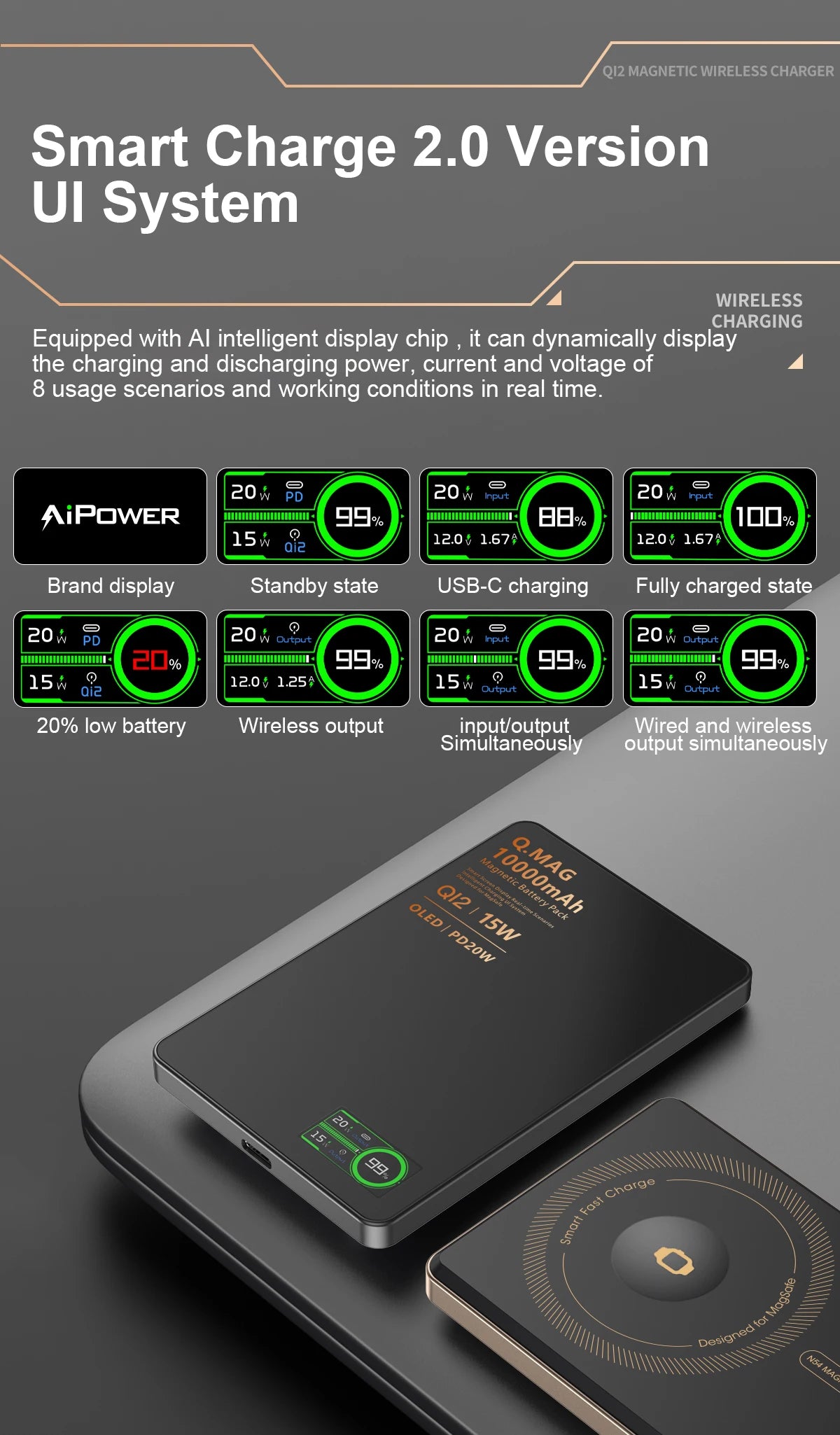 Magnetic Wireless Power Bank – 5000mAh or 10000mAh