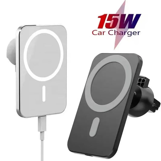 15W Magnetic Wireless Car Charger Mobile Phone Magsafing Wireless Charger Car Mount Magnetic Holder for IPhone Car Charging