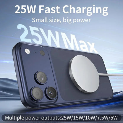 New Magnetic Wireless Charger 25w Ultra-thin Design Qi2 Certified Low-temperature Fast Charging Suitable For iPhone 15/14/13/12