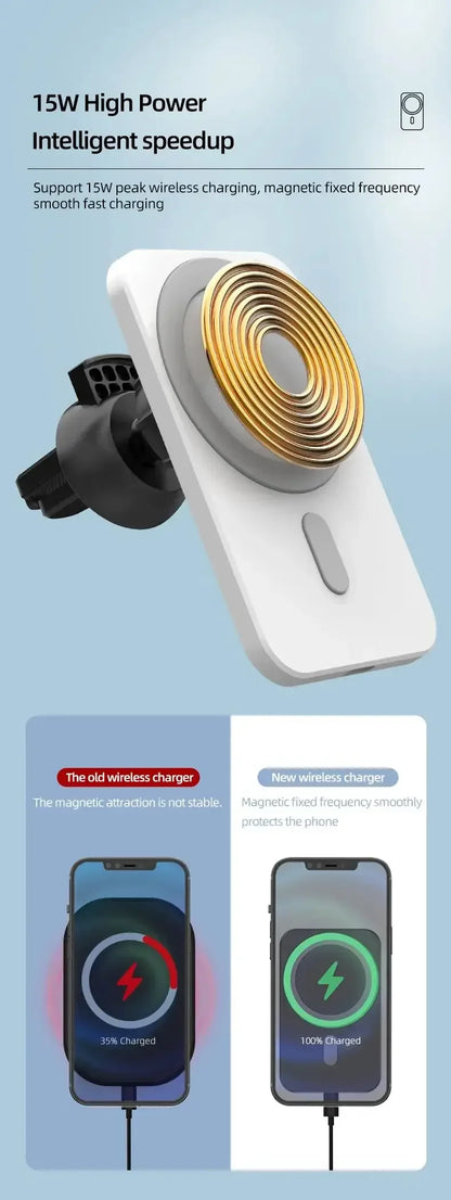 15W Magnetic Wireless Car Charger Mount