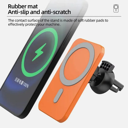 15W Magnetic Wireless Car Charger Mobile Phone Magsafing Wireless Charger Car Mount Magnetic Holder for IPhone Car Charging
