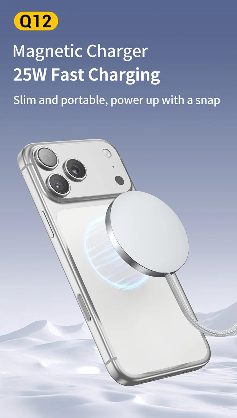 New Magnetic Wireless Charger 25w Ultra-thin Design Qi2 Certified Low-temperature Fast Charging Suitable For iPhone 15/14/13/12