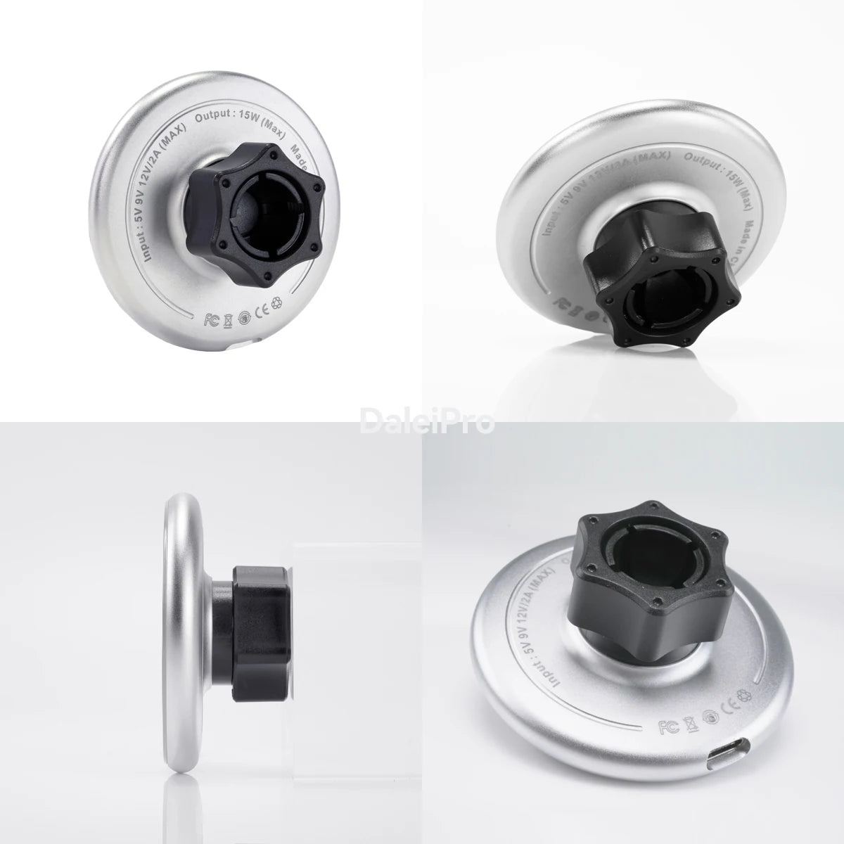 Powerful Magnetic Car Wireless Charger Mount, 15W Fast Charging, N52 Magnets, 360° Rotation, Ring Light, for iPhone & Android