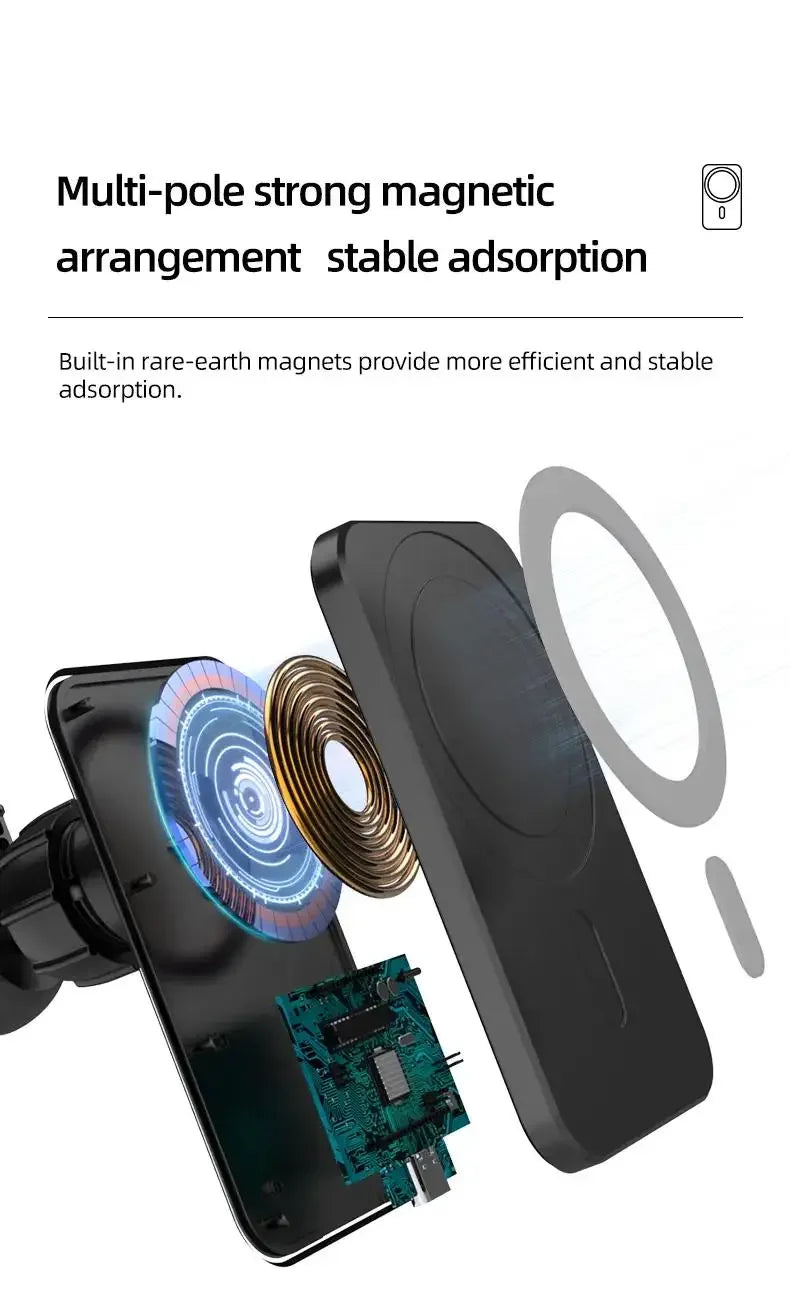 15W Magnetic Wireless Car Charger Mount