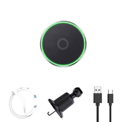 Powerful Magnetic Car Wireless Charger Mount, 15W Fast Charging, N52 Magnets, 360° Rotation, Ring Light, for iPhone & Android