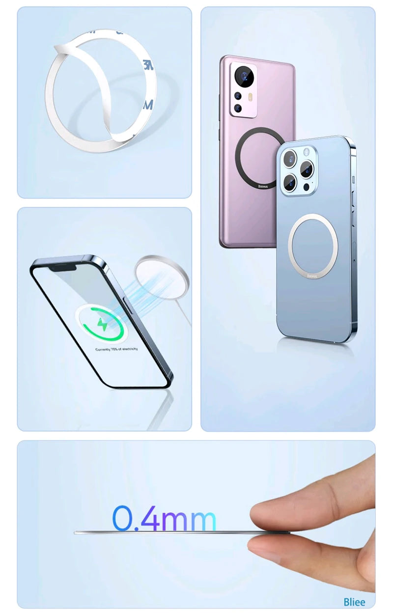 Powerful Magnetic Car Wireless Charger Mount, 15W Fast Charging, N52 Magnets, 360° Rotation, Ring Light, for iPhone & Android
