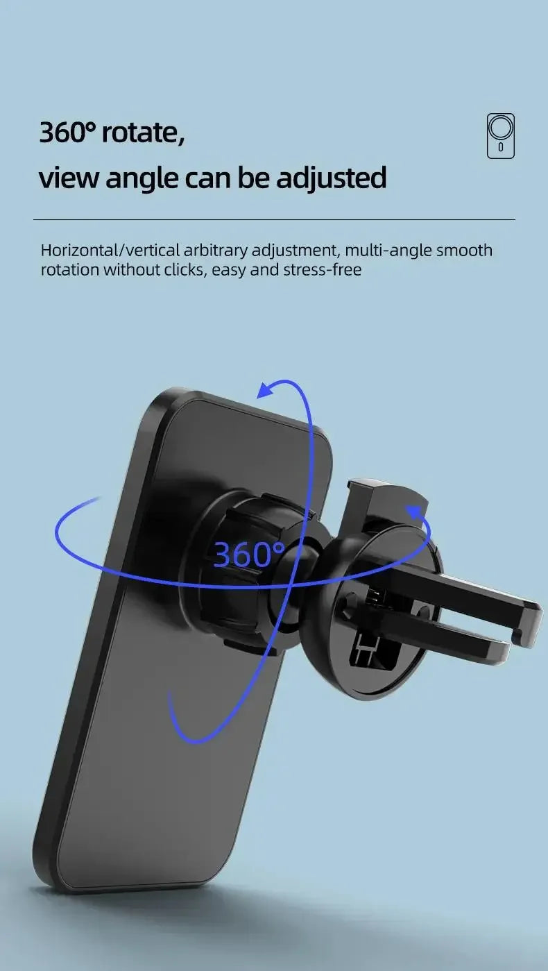 15W Magnetic Wireless Car Charger Mobile Phone Magsafing Wireless Charger Car Mount Magnetic Holder for IPhone Car Charging