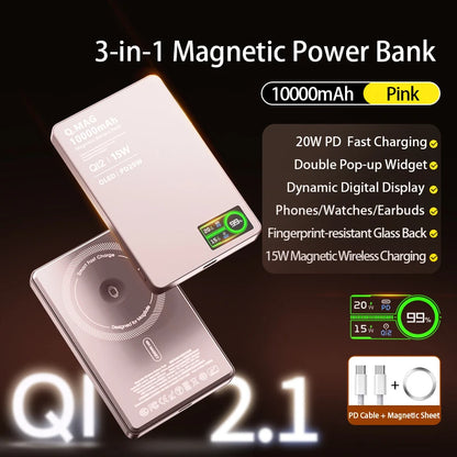 Magnetic Wireless Power Bank – 5000mAh or 10000mAh